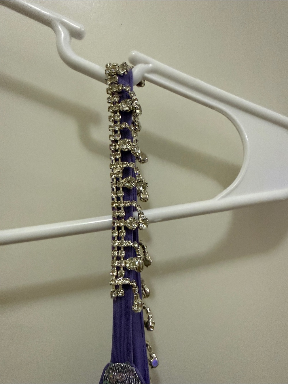 Women’s  2x Sparkly Lavender Sequin A Line Party Dress Jeweled Straps - Picture 2 of 9